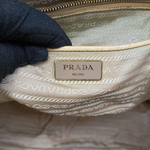 Pre-owned Prada Tote bag YellowxWhite Saffiano leather handbag | stylenewstar