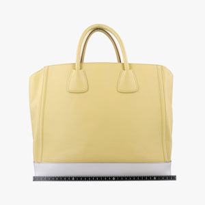 Pre-owned Prada Tote bag YellowxWhite Saffiano leather handbag | stylenewstar