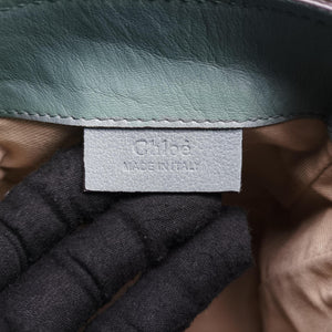 Pre-owned Chloe FAYE mini Blue Leather × Suede backpack/rucksack | stylenewstar