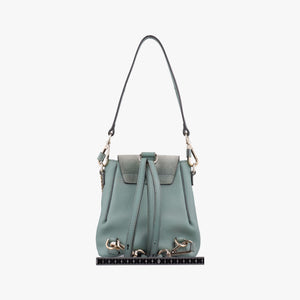Pre-owned Chloe FAYE mini Blue Leather × Suede backpack/rucksack | stylenewstar