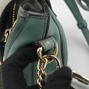 Pre-owned Chloe FAYE mini Blue Leather × Suede backpack/rucksack | stylenewstar
