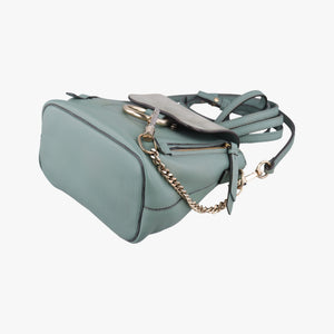 Pre-owned Chloe FAYE mini Blue Leather × Suede backpack/rucksack | stylenewstar