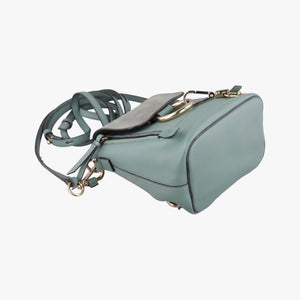 Pre-owned Chloe FAYE mini Blue Leather × Suede backpack/rucksack | stylenewstar