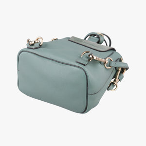 Pre-owned Chloe FAYE mini Blue Leather × Suede backpack/rucksack | stylenewstar