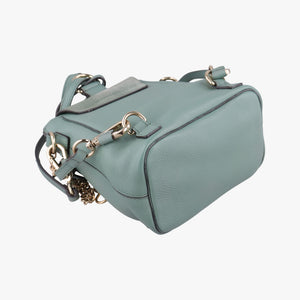 Pre-owned Chloe FAYE mini Blue Leather × Suede backpack/rucksack | stylenewstar