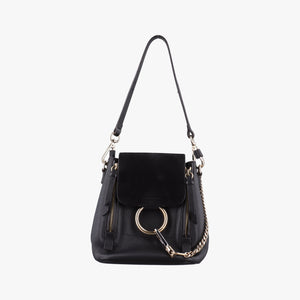 Pre-owned Chloe FAYE Black Leather × suede backpack/rucksack | stylenewstar