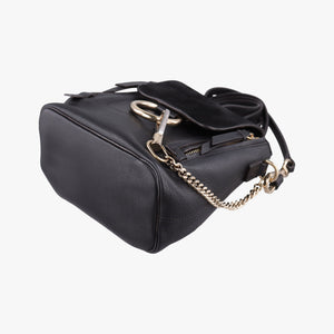 Pre-owned Chloe FAYE Black Leather × suede backpack/rucksack | stylenewstar