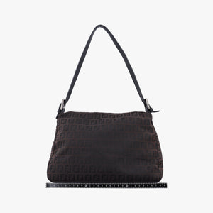 Pre-owned Fendi Baguette Zucchino Brown canvas 8BR001 shoulderbag | stylenewstar