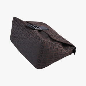 Pre-owned Fendi Baguette Zucchino Brown canvas 8BR001 shoulderbag | stylenewstar