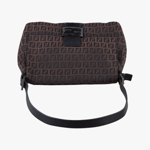 Pre-owned Fendi Baguette Zucchino Brown canvas 8BR001 shoulderbag | stylenewstar