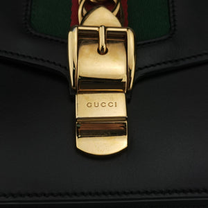 Secondhand Gucci Sylvie Black×green×red Leather 421882 shoulderbag | stylenewstar