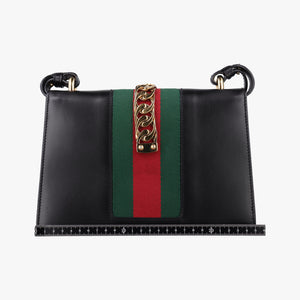 Secondhand Gucci Sylvie Black×green×red Leather 421882 shoulderbag | stylenewstar