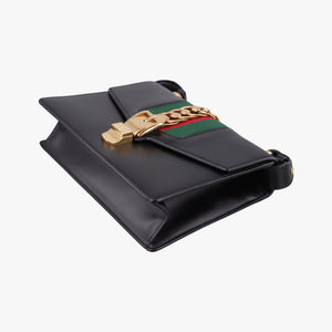 Secondhand Gucci Sylvie Black×green×red Leather 421882 shoulderbag | stylenewstar