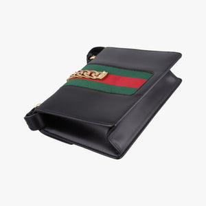 Secondhand Gucci Sylvie Black×green×red Leather 421882 shoulderbag | stylenewstar