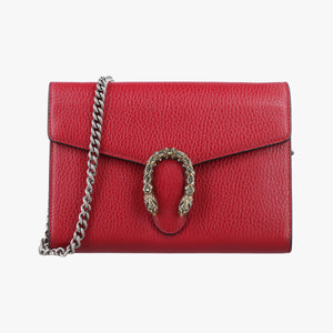 Pre-owned Gucci Dionysus Red Leather 401231 shoulderbag | stylenewstar