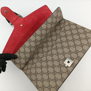 Pre-owned Gucci Dionysus beige×red PVC coated canvas × suede 400249 shoulderbag | stylenewstar