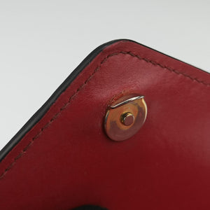 Pre-owned Prada Triangle Logo Red SAFFIANO Leather 1BD200 shoulderbag | stylenewstar