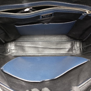 Vintage Prada Triangle Logo Plate Navy Saffiano Leather shoulderbag | stylenewstar