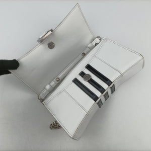 Pre-owned Balenciaga Hourglass adidas White x black Leather shoulderbag | stylenewstar