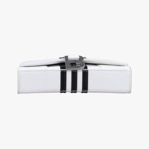 Pre-owned Balenciaga Hourglass adidas White x black Leather shoulderbag | stylenewstar