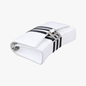 Pre-owned Balenciaga Hourglass adidas White x black Leather shoulderbag | stylenewstar