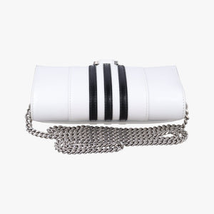 Pre-owned Balenciaga Hourglass adidas White x black Leather shoulderbag | stylenewstar
