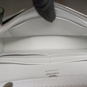 Pre-owned Balenciaga Hourglass adidas White x black Leather shoulderbag | stylenewstar