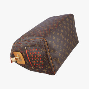 Pre-owned Louis Vuitton Speedy30 brown×Fuchsia Pink Monogram Perfo M95180 handbag | stylenewstar