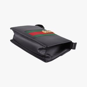 Pre-owned Gucci Sylvie Black×green×red Leather 421882 shoulderbag | stylenewstar