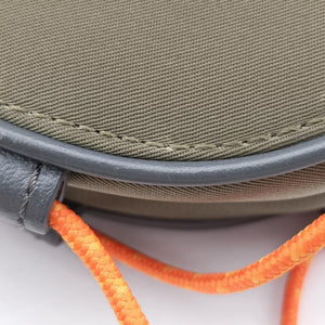 Pre-owned Christian Dior saddle Green×Navy Leather×Nylon shoulderbag | stylenewstar