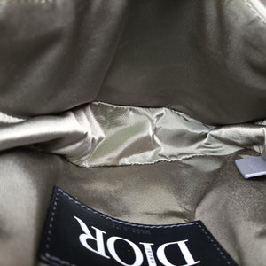 Pre-owned Christian Dior saddle Green×Navy Leather×Nylon shoulderbag | stylenewstar