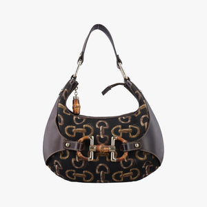Pre-owned Gucci Amalfi bamboo Brown Canvas×Leather 154378 handbag | stylenewstar