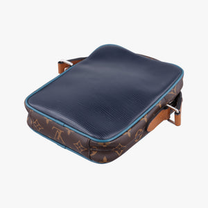 Vintage Louis Vuitton Danube Slim PM brown×navy Monogram Canvas×epi M51459 shoulderbag | stylenewstar