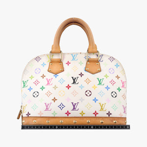 Pre-owned Louis Vuitton Alma PM white Monogram Multicolor M92647 handbag | stylenewstar