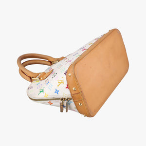 Pre-owned Louis Vuitton Alma PM white Monogram Multicolor M92647 handbag | stylenewstar