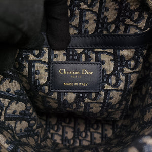Pre-owned Christian Dior Wicker Basket Beige×navy Natural wicker×Dior oblique jacquard shoulderbag | stylenewstar