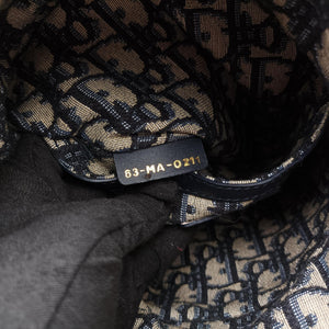 Pre-owned Christian Dior Wicker Basket Beige×navy Natural wicker×Dior oblique jacquard shoulderbag | stylenewstar