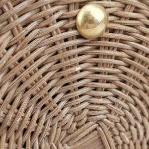 Pre-owned Christian Dior Wicker Basket Beige×navy Natural wicker×Dior oblique jacquard shoulderbag | stylenewstar