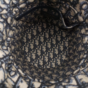 Pre-owned Christian Dior Wicker Basket Beige×navy Natural wicker×Dior oblique jacquard shoulderbag | stylenewstar