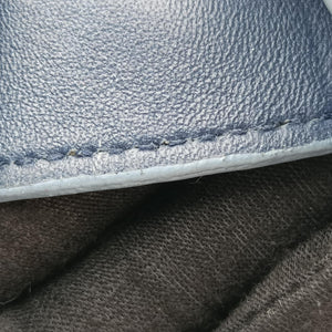Pre-owned Prada Half Flap Double Turn Lock Blue SAFFIANO Leather BN2821 shoulderbag | stylenewstar