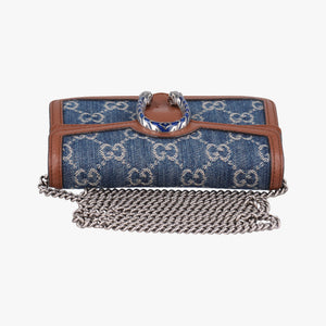 Pre-owned Gucci Dionysus Blue×brown denim×leather 476432 shoulderbag | stylenewstar