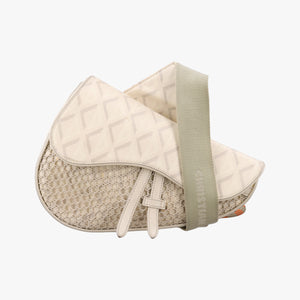 Pre-owned Christian Dior Saddle Beige PVC coated canvas × leather bum bag/waist bag | stylenewstar