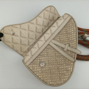 Pre-owned Christian Dior Saddle Beige PVC coated canvas × leather bum bag/waist bag | stylenewstar