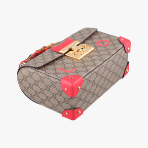 Vintage Gucci GG flora Padlock Bamboo Brown × Red PVC coated canvas×leather 603221 shoulderbag | stylenewstar