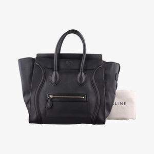 Pre-owned Celine Luggage Mini Shopper Black Leather handbag | stylenewstar
