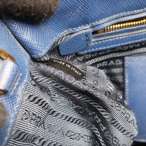 Pre-owned Prada Galleria Blue SAFFIANO Leather BN1786 handbag | stylenewstar