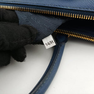Pre-owned Prada Galleria Blue SAFFIANO Leather BN1786 handbag | stylenewstar