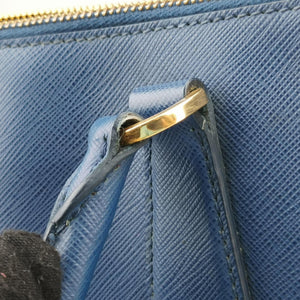 Pre-owned Prada Galleria Blue SAFFIANO Leather BN1786 handbag | stylenewstar