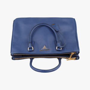 Pre-owned Prada Galleria Blue SAFFIANO Leather BN1786 handbag | stylenewstar
