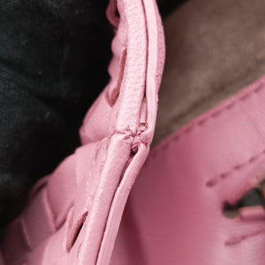 Pre-owned Bottega Veneta Intrecciato Pink lambskin shoulderbag | stylenewstar